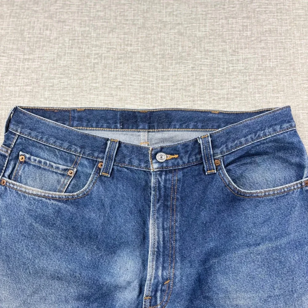 Vintage Levis 505 Mens 38x32 Slight Distress Jeans Thigh Faded Skate Denim